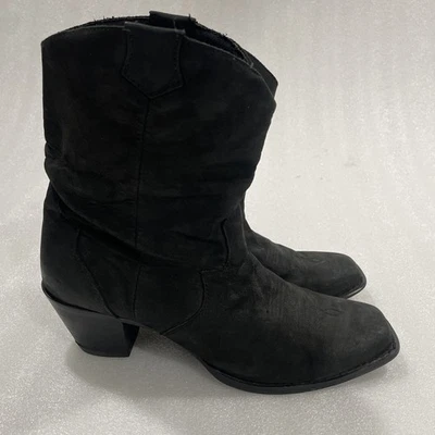 Botas de cuero negras occidentales Durango 8” punta cuadrada tacón bloque usadas en excelente estado para mujer talla 10 Foto 1 de 4