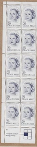 Scott # 2749, Grace Kelly, blue  29¢ , plate poss. strip  of 10, 1993 ,MNH - Picture 1 of 1