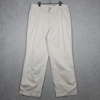 Pantalones De Colección Calvin Klein Para Hombre Talla 34x30 Marfil Relajado Recto Sarga Algodón Foto 1 de 4