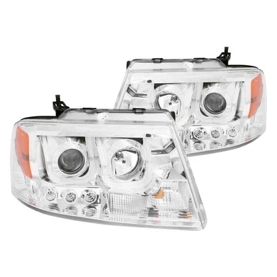 For Ford F-150 04-08 Headlights Driver & Passenger Side Chrome U-Bar Projector Foto 1 de 3