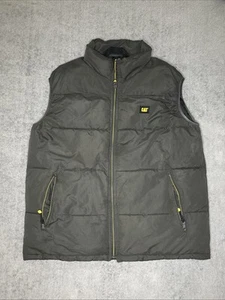 Chaleco acolchado CAT Caterpillar para hombre XL negro bolsillos con cremallera completa ropa de trabajo abrigo - Imagen 1 de 5