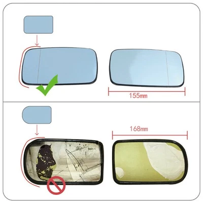 For BMW E46 Sedan 1998-06 Left Right Side Car Glass Heated Rearview Mirror Glass - Image 1 of 4