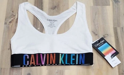 Calvin Klein Intense Power Pride Racerback Bralette White or Black Sizes Availab - Image 1 of 4