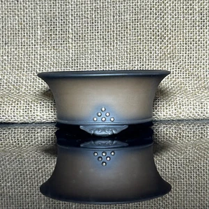 Bonsai tree pot, handmade sculpture, Ceramic, Hand-engraved buttons like copper - Picture 1 of 11