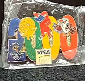 Visa 2000 Sydney Olympic Lapel Hat Sponsor Pin Sealed - Picture 1 of 4
