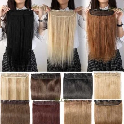 Dick Ein-Tressen Echthaar Clip In Extensions Remy Haarverlängerung Glatt 40-60cm - Bild 1 von 4