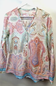 EMILY VAN DEN BERGH shirt paisley print women's 40 tunic long sleeves top 19 - Picture 1 of 9