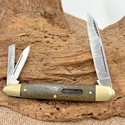 Schrade ручной работы нож 888OT-B 3-лезвие Buffalo рог ручки Whittler складной -21 - Изображение 1 из 4