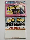 California You Name It Bike 10? License Plate Alphabet Stickers &amp; Pink Frame