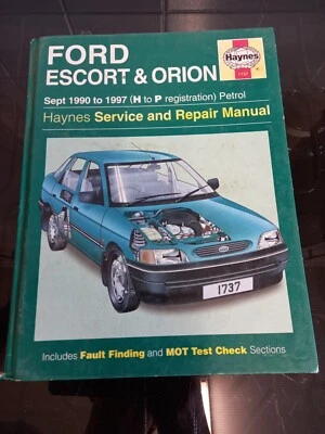 Haynes Manual Ford Escort & Orion 1990-1997 Repair Service User Book - Image 1 of 3