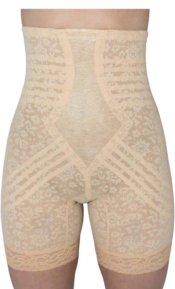 Rago High Waist Long Leg Shapewear Shaper Girdle XL Beige 6207