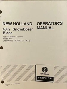 Hoja de excavadora para nieve New Holland 48 716506016 T04ML0001 y manual del operador - Imagen 1 de 1