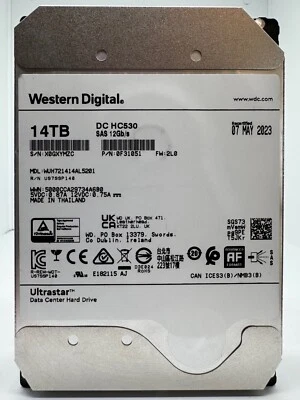 WD Ultrastar DC HC530 14TB Interne Festplatte WUH721414AL5201 3,5 Zoll SAS HDD - Bild 1 von 4