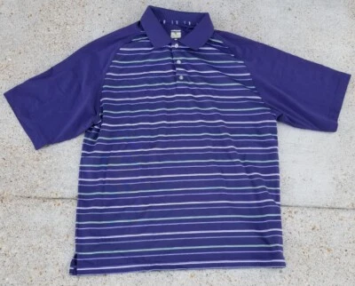 Lone Cypress by Pebble Beach Mens Golf Polo Striped Shirt Purple Size L Large - Image 1 of 4
