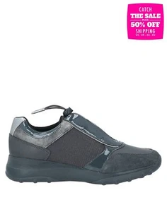 PVP€125 GEOX RESPIRA Zapatillas US7 UK4 EU37 Cuero en contraste Gris Tejido Logo - Imagen 1 de 4