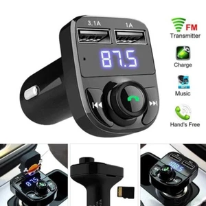 Uk Car Wireless Bluetooth Fm Transmitter Mp3 Player Usb Car Charger Adapter - Picture 1 of 2