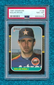 Donruss #138 1987 Nolan Ryan PSA 8 casi nuevo como nuevo corte Astros Mets Angels Rangers - Imagen 1 de 1