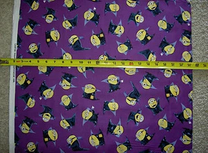 Minion Minions I won't bite fang fangs goggles violet 24511 V QT Cotton fabric  - Picture 1 of 3