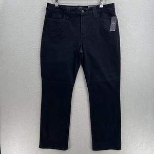 NYDJ Straight Black Jeans Womens 18P Petite Dark Stretch Denim Lift Tuck $114 - Picture 1 of 12