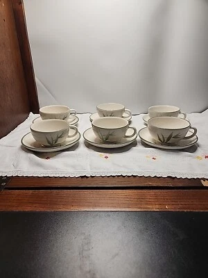 Winfield Ware Handcraft China Santa Monica Ca. Tea Cups And Saucers Vintage (6) - Image 1 of 4