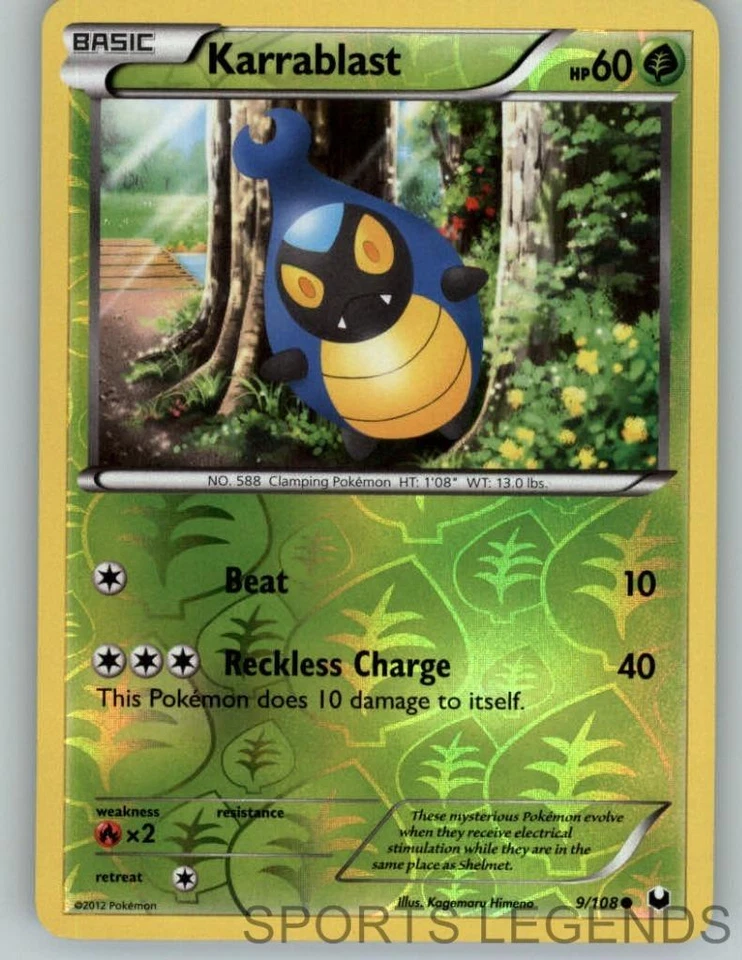 2012 pokemon Dark Explorers reverse holo Karrablast 9/108 - Image 1 of 1