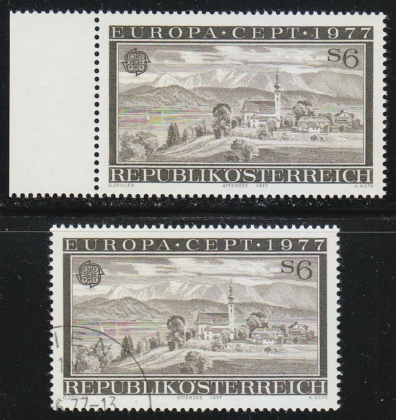 Austria 1977 MNH & CTO NH Mi 1553 Sc 1061 Attersee, Upper Austria. Church . CEPT - Image 1 of 1