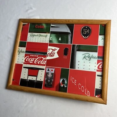 Vintage Coca Cola Coke Puzzle Print Ice Cold Framed & Backed 15”x12” - Image 1 of 4