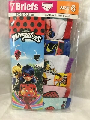 New Girls Zag Heroez Miraculous 7 pack Briefs Panties Underwear Size 6 cotton - Image 1 of 3