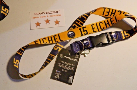 JACK EICHEL BUFFALO SABRES LANYARD KEYCHAIN *** BRAND NEW OFFICIAL NHL LICENSED Cover