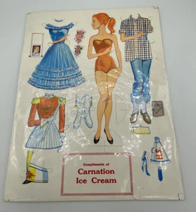 Papierpuppen Nelke Eis Teenager ungeschnitten Original Werbung 50er Jahre Vintage - Bild 1 von 4