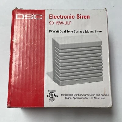 DSC Electronic Siren SD 15W-ULF Burglar Alarm Fire Alarm Dual Tone 88008007 NEW - Image 1 of 3