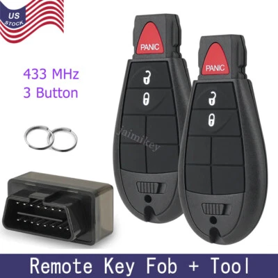 Para Dodge Grand Caravan Durango 2 Mando a Distancia Llavero 3 Botones + Kit de Herramientas Programador Foto 1 de 4