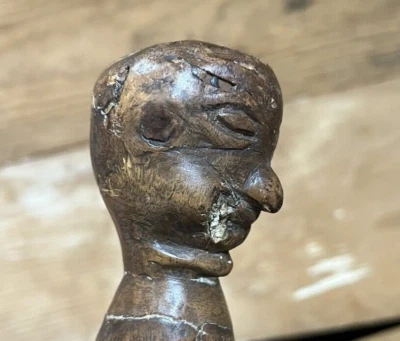 Antique Southern Cane Man Face Richmond Virginia Folk Art Outsider 1890s-1920s - Image 1 of 4