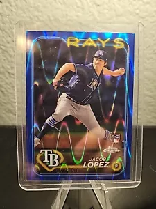 2024 Topps Chrome Jacob Lopez Blue Ray Wave /150 Rookie Tampa Bay Rays - Picture 1 of 2