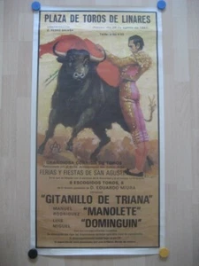 CARTEL PLAZA TOROS DE LINARES 1947. GITANILLO DE TRIANA, MANOLETE, DOMINGUIN. - Imagen 1 de 7