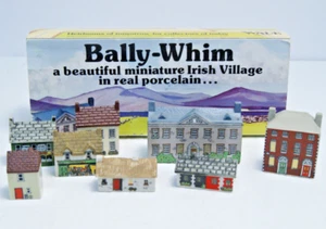 Bally-Whim Miniature Irish Village Wade Pottery Set 8 Piece Vintage Original Box - Picture 1 of 23
