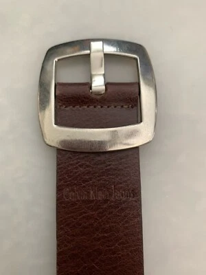 Cinturón Jeans Calvin Klein Hombre Grande Cinturón Cuero Marrón Excelente Estado Foto 1 de 4