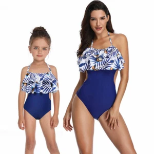 Matching Family Outfits Child Swimwear Underwear Mother Kids One Piece Swimsuit - Picture 1 of 12