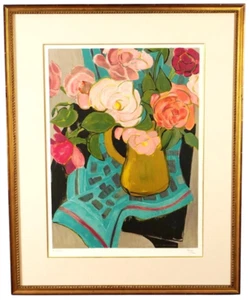 Georgette Tave " Marakesh Roses " Stampa litografica autografo H 32,2 x L 25,9 in - Foto 1 di 8