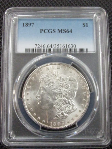 1897 (P) Philadelphia Silver Morgan Dollar $1 PCGS MS64 Blast White Color Q2OE Cover