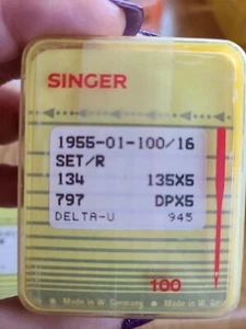 Box Of 100 Singer Sewing Machine Needles 1955-01-100-16 NOS  - Picture 1 of 1