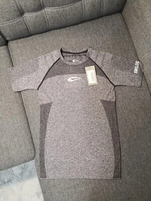 Smilodox SMX1078-Men Seamless Shirt in Size S, NEW, Charcoal - Image 1 of 4