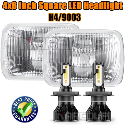 Pair 4x6" LED Headlights Hi-Lo Sealed Lamp for Geo Metro 1989-1997 Super bright Foto 1 de 4