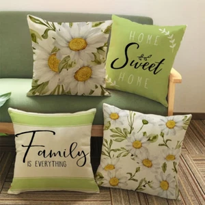 4 Piece Vibrant Sunflower Throw Pillow Cover Zipper Closure - Picture 1 of 7