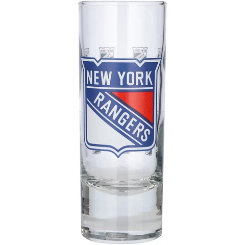 New York Rangers 2.5oz. Satin-Etched Tall Shot Glass Cover