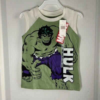 Camiseta sin mangas Marvel para niños pequeños cuello redondo Incredible Hulk, 3T 4T 5T NUEVA Foto 1 de 2