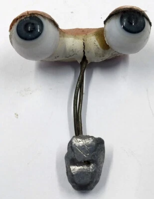 Muñeca balancín vintage alemana antigua de vidrio soplado a mano ojos azules de aproximadamente 11 mm E3-32 Foto 1 de 4