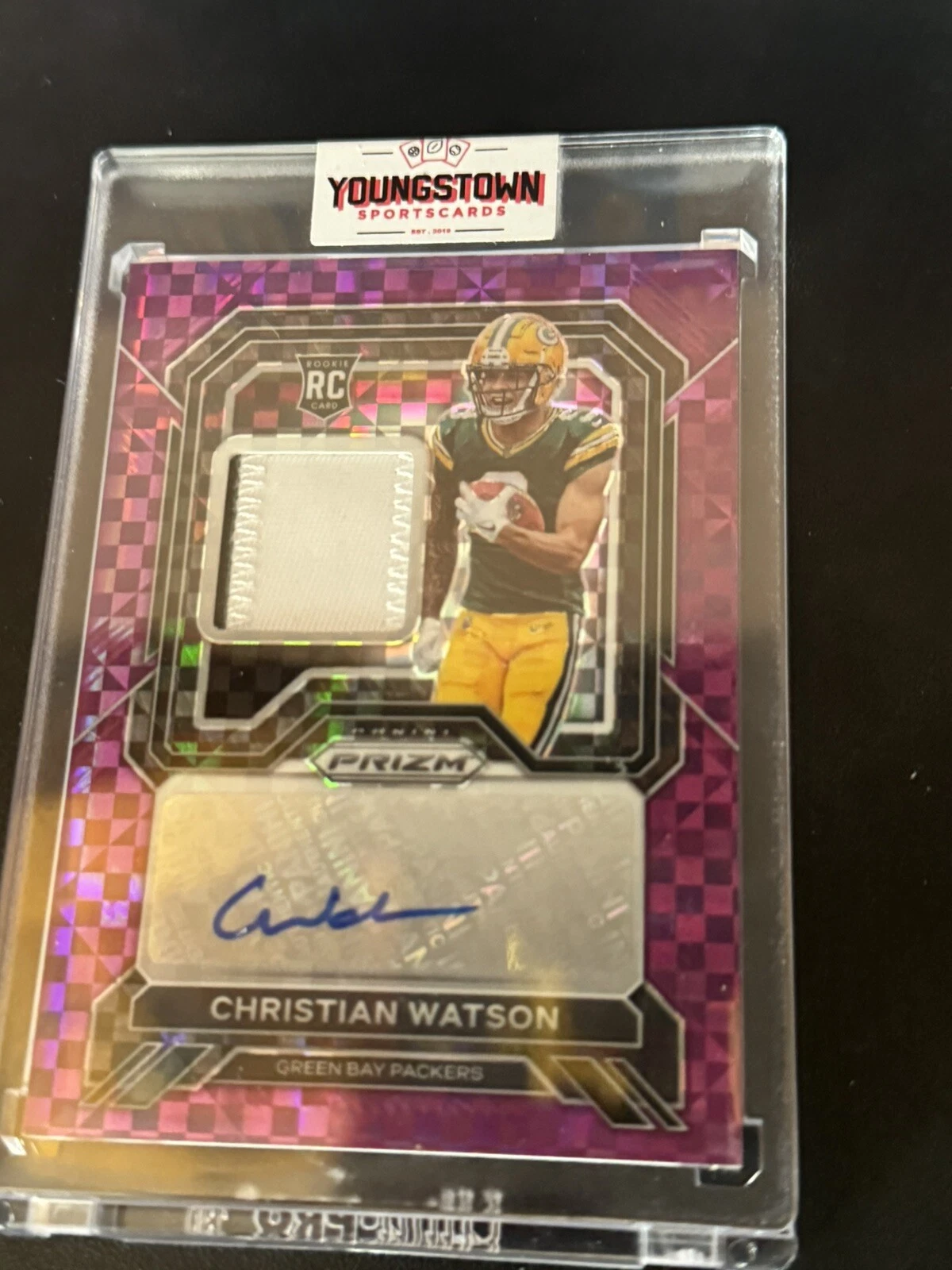 2022 Panini Prizm Football Purple Pulsar RPA of Christian Watson /49