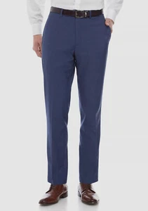 Calvin Klein Men's Blue Stretch Slim-Fit Flat-Front Suit Pants Size 38W 30L - Picture 1 of 2