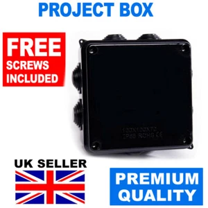 ABS BLACK PLASTIC ELECTRONICS PROJECT BOX ENCLOSURE 100 X 100 X 70MM - Picture 1 of 1